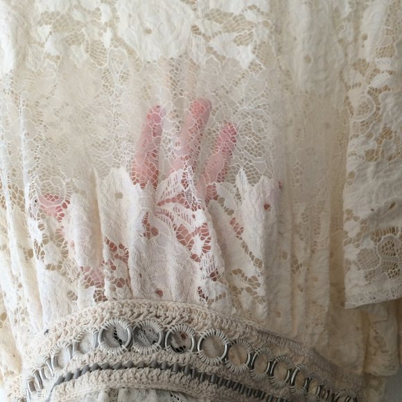 Zara Embroidered Off White Dress - Picture 5 of 7